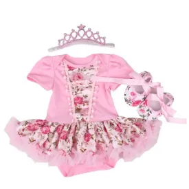 Newborn Infant Halloween Costumes Short Sleeve Baby Girl Floral Tutus Dress Newborn