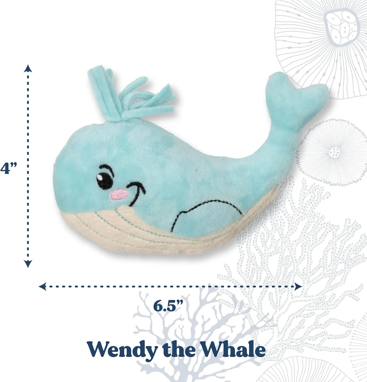 Ocean Collection Cat Toy | Whale Kicker for Indoor Cats | Cute Interactive Plush Toys for Swatting and Playing | Eco-Friendly & 100% Recycled Materials