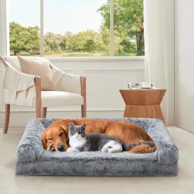 Orthopedic Dog Bed for Medium Dogs Breeds, Dog Sofa Beds with Pillow,High Density Egg Crate Foam Dog Beds,Waterproof Deluxe Plush Couch Dog Bed with Removable Washable Cover