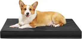 Outdoor Indestructible Dog Bed, Orthopedic Memory Foam Pet Bed with 2520D Oxford Fabric Surface & Waterproof Non-Slip, Washable Dog Crate Bed for Medium Large Dogs, 36''x27'', Black