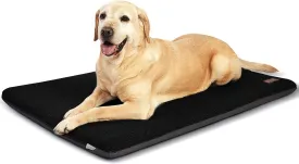 Panku Orthopedic Dog Beds for Large Dogs, Dog Pad for Crate with Durable Washable Waterproof Linen Removable Cover, Black