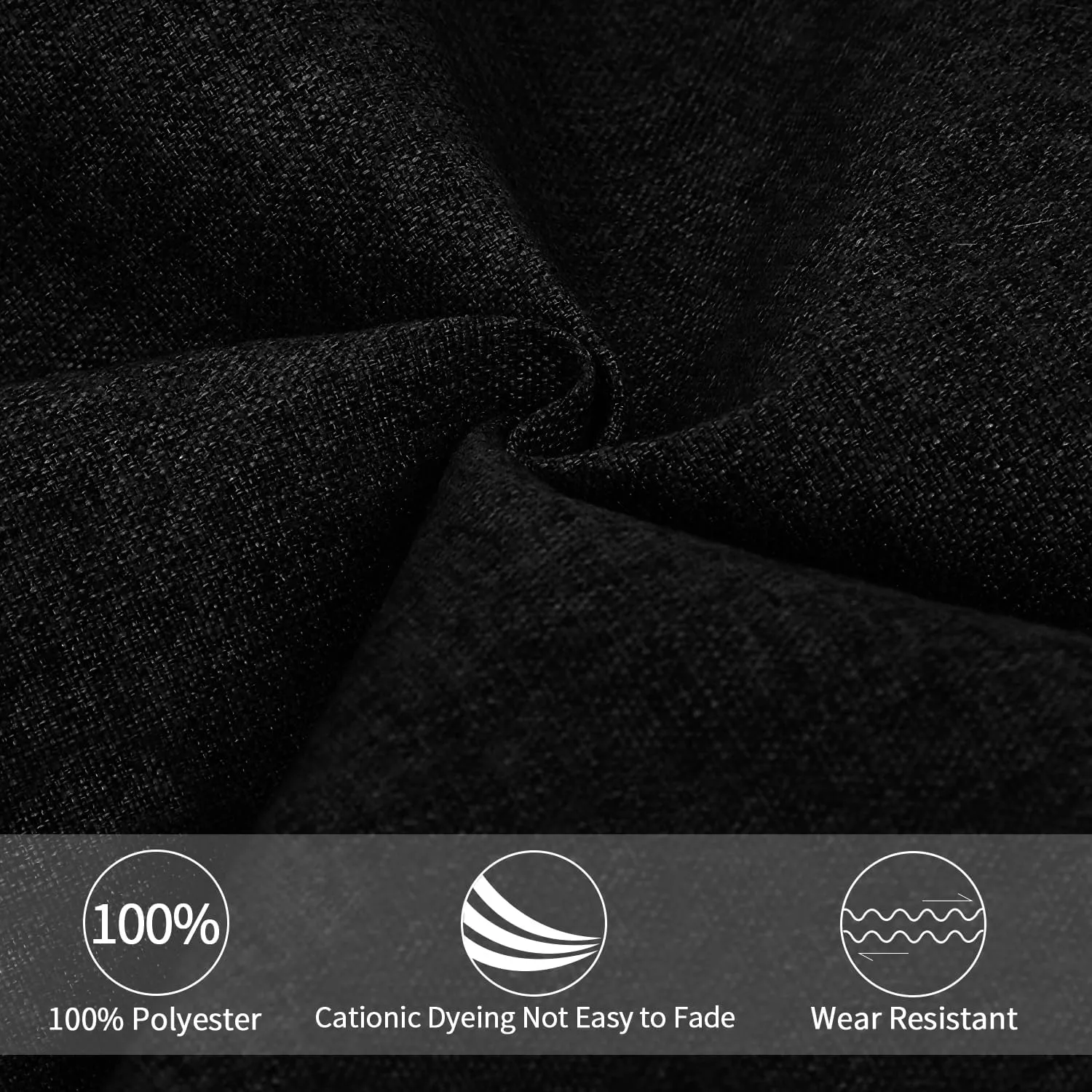 Panku Orthopedic Dog Beds for Large Dogs, Dog Pad for Crate with Durable Washable Waterproof Linen Removable Cover, Black