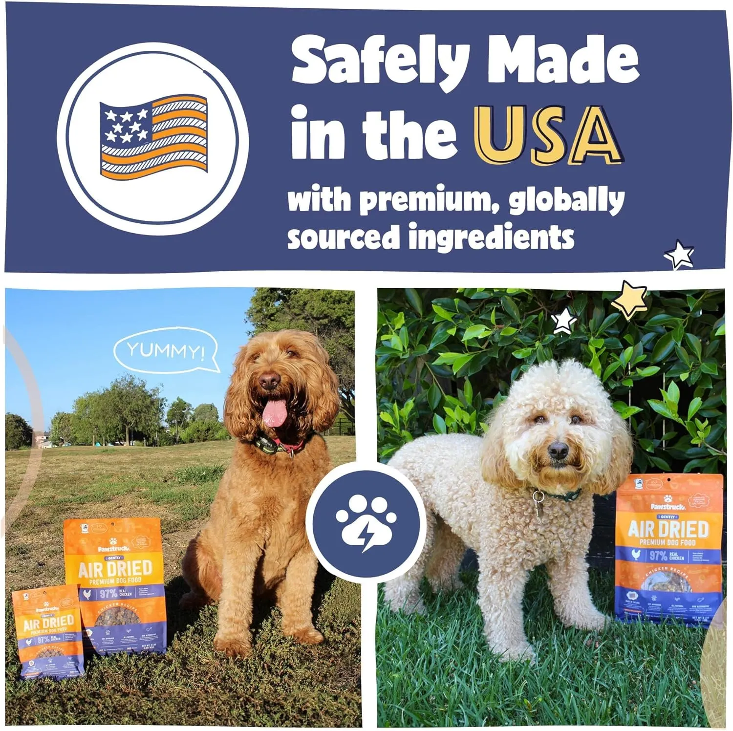 Pawstruck Air Dried Dog Food with Real Chicken, Grain Free, Made in USA, Non-GMO, Vet Recommended, High Protein Limited Ingredient Full-Feed, All Breeds & Ages, 2.5oz Trial Bag