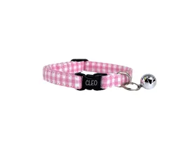 Personalized Cat Collar | Pink Gingham Cat Collar | Duke & Fox®