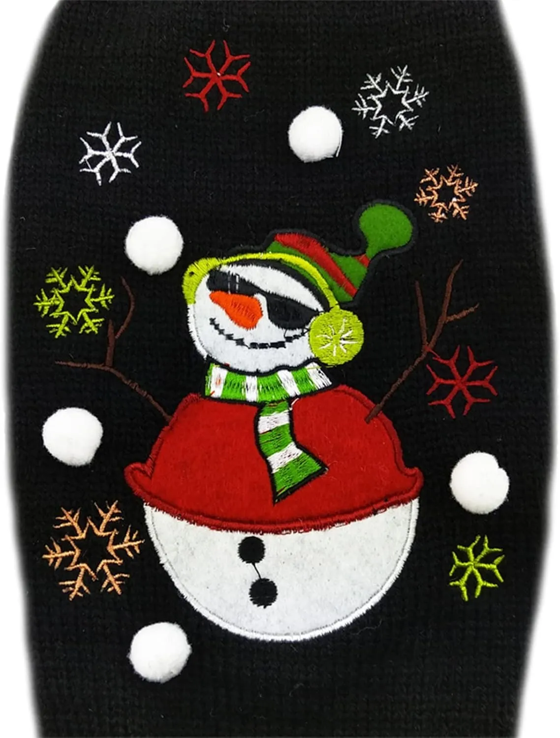 PETCARE Black Snowman Dog Sweater Christmas Dog Sweaters Vest Ugly Snow Xmas Puppy Costume Pet Holiday New Year Fall Winter Clothes for Small Medium Dogs Cats Pullover Cat Sweaters Outfits,Small