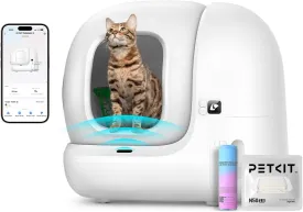 PETKIT PuraMax 2 Automatic Self-Cleaning Cat Litter Box, App Control Scoop-Free Litter Box with Anti-Leakage Waterproof Litter Pad Max, 2.4G WiFi, Basic Bundle Includes N50 2.0 and Trash Bags