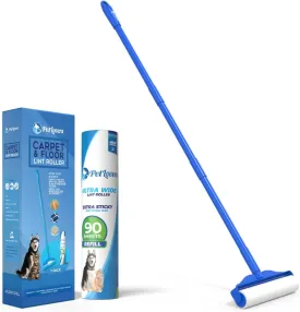 PetLovers Large Lint Roller  90 Extra Sticky Sheets for Pet Hair Removal, Extra Large Floor and Carpet Roller for Homes with Pets, Perfect for Floors, Furniture, and Loving Pet Owners