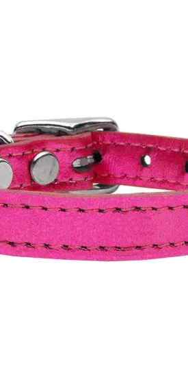 Plain Metallic Leather Metallic Pink 18