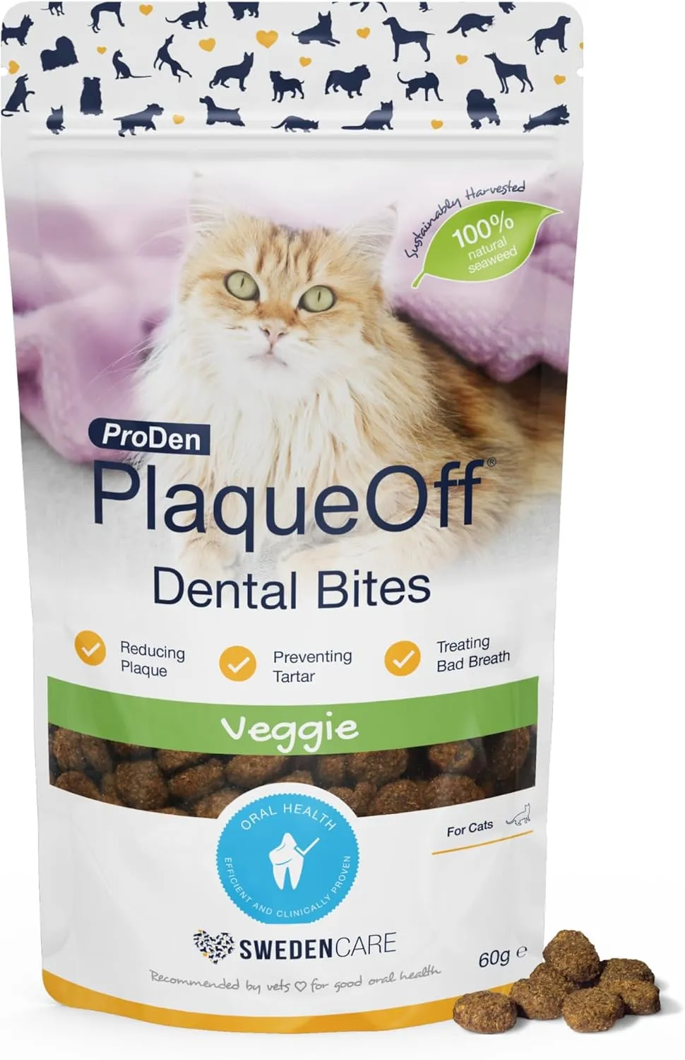 ProDen PlaqueOff Dental Bites Cat 60g