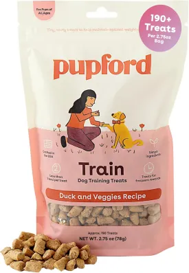 Pupford Freeze Dried Training Treats for Dogs & Puppies, 190  Four Ingredient Bites (Duck & Veggies, 2.75 oz)