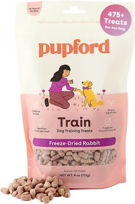 Pupford Freeze Dried Training Treats for Dogs & Puppies, 475  Two Ingredient Bites (Rabbit, 4 oz)