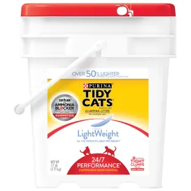 Purina Tidy Cats Light Weight, Low Dust, Clumping Cat Litter 24/7 Performance Multi Cat Litter, 17 lb. Pail