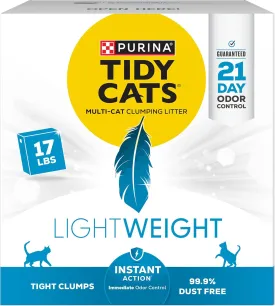Purina Tidy Cats Light Weight, Low Dust, Clumping Cat Litter, LightWeight Instant Action - 17 lb. Box