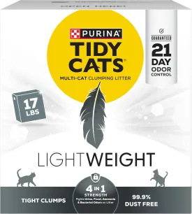 Purina Tidy Cats Multi Cat, Low Dust, Clumping Cat Litter, LightWeight 4-in-1 Strength - 17 lb. Box