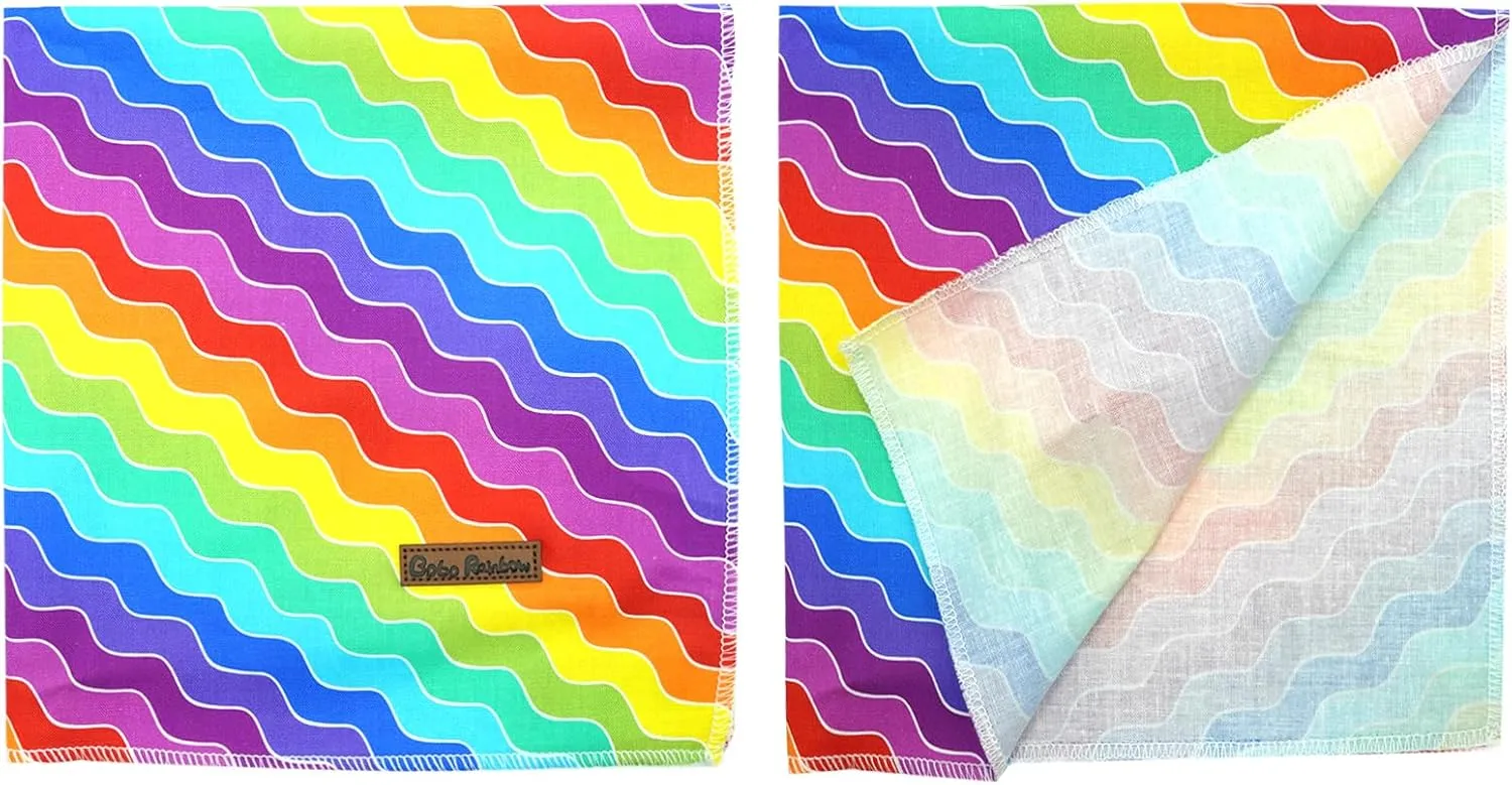 Rainbow Dog Bandana, 1PC Dog Bandanas Summer Bandanas Bibs Scarf Square Soft Dog Kerchief Pet Bandanas for Small Medium Large Dogs