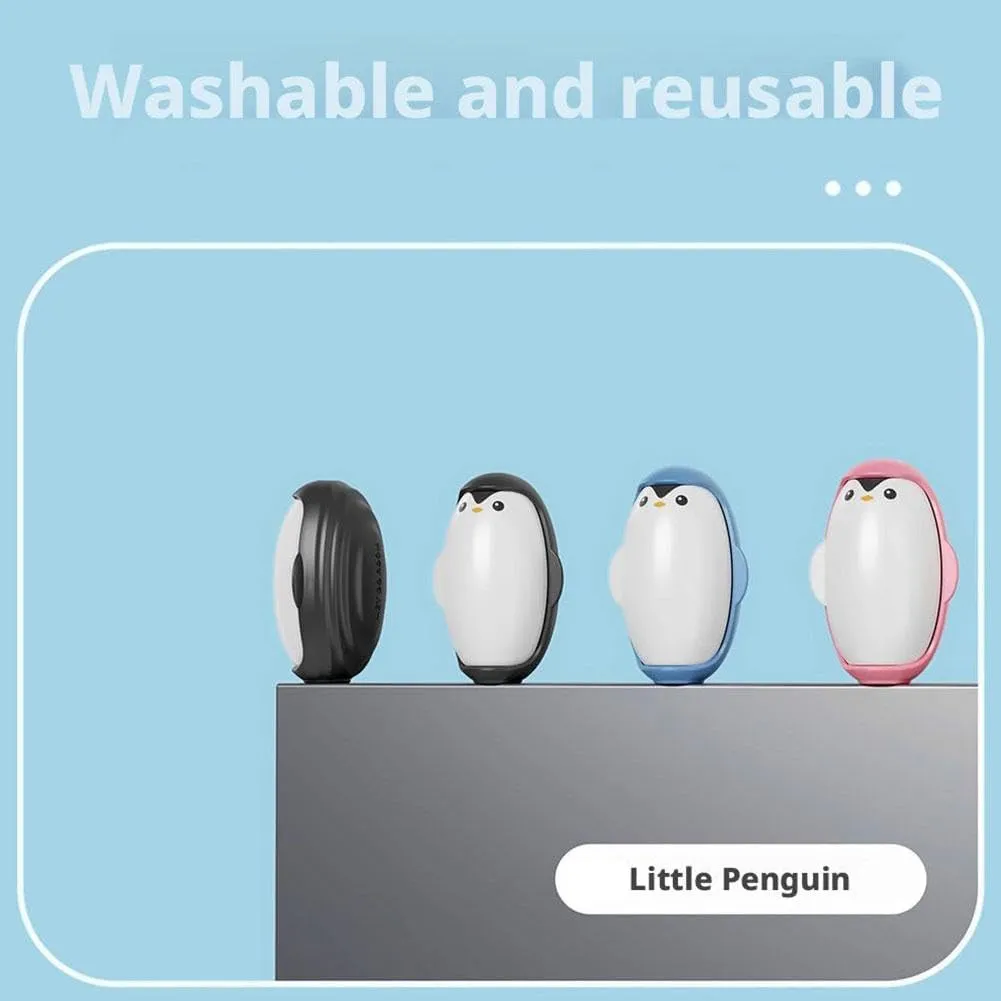 Reusable Lint Roller, Penguin Shape Portable Reusable Washable Lint Roller Ball Lint Roller Mini Lint Roller, Travel Lint Roller for Clothes, Pet Hair Debris Removal Tool