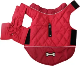 Reversible Dog Coats for Medium Dogs Waterproof Warm Dog Jacket for Cold Winter,Red L