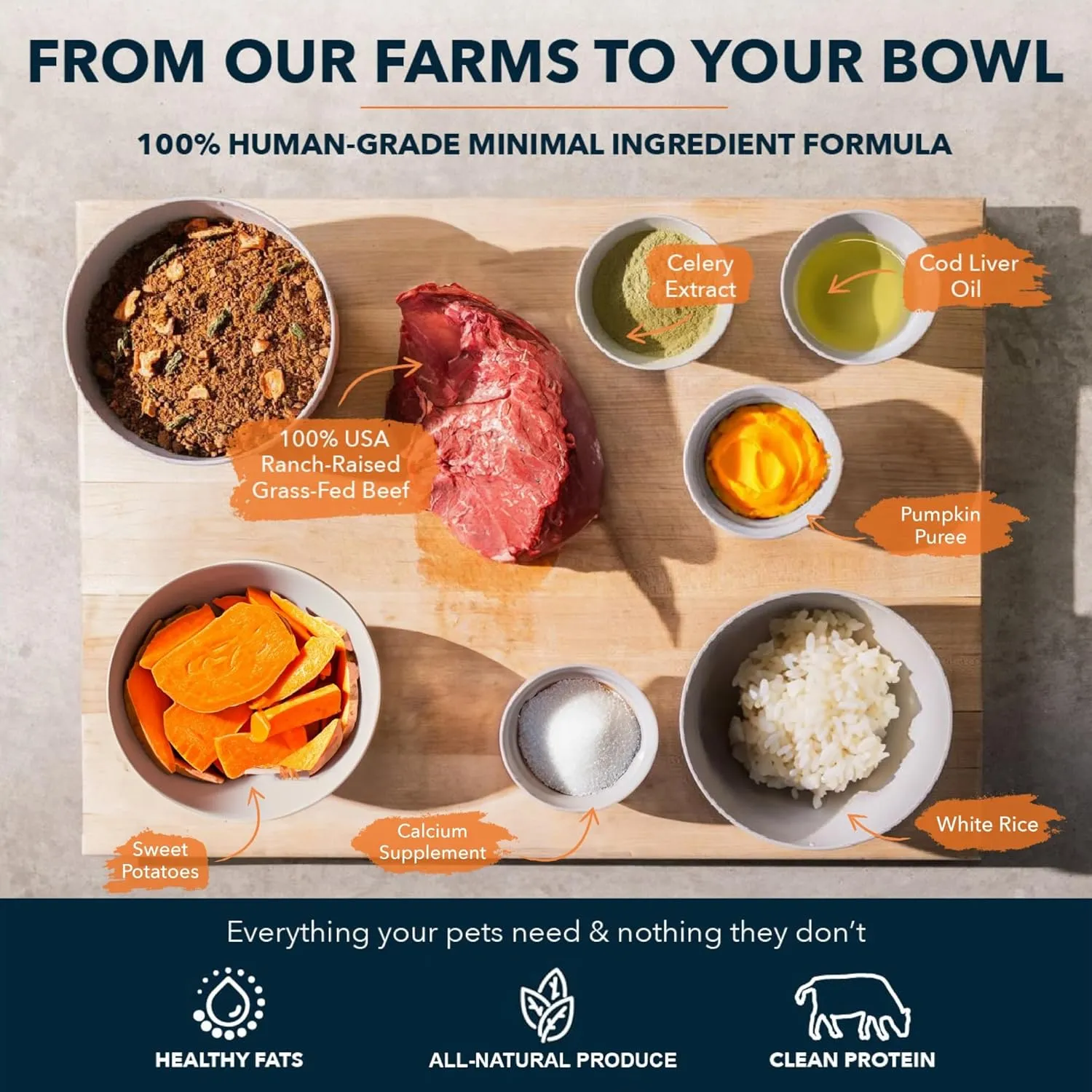 Sensitive Stomach Dog Food - 100% Human Grade Air Dried - USA Grass Fed Beef - Limited Ingredient - Complete Meal or Topper Beef - 14.6 lb
