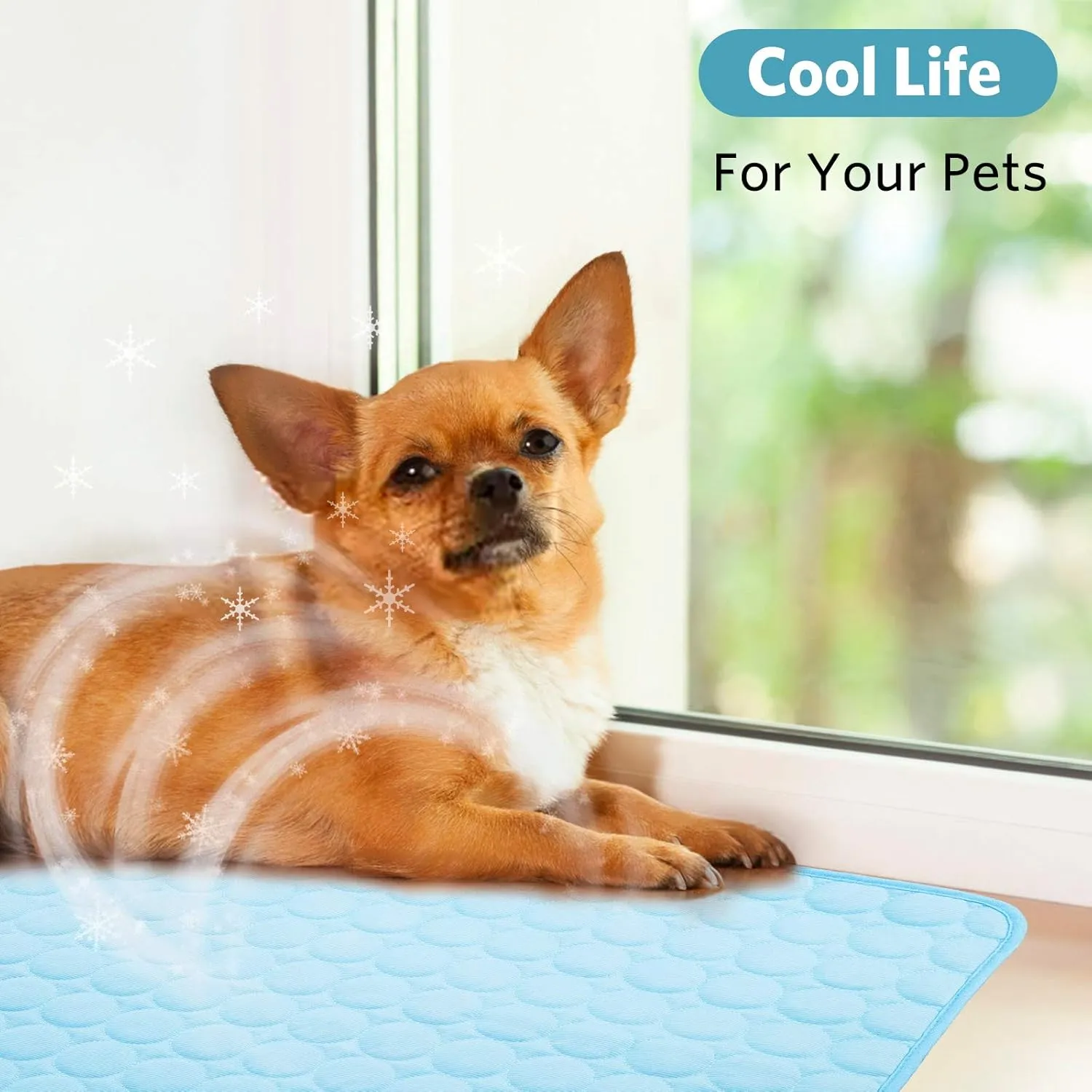 SHEJIZE Dog Cooling Mat Dog Cooling Pad Self Cooling Blanket, Washable Cooling Mat for Dogs, Pet Cooling Mat Keeps Pets Cool in Summer Heat, Resuable Fabric Cooling Mat 28x40inch/70x100cm