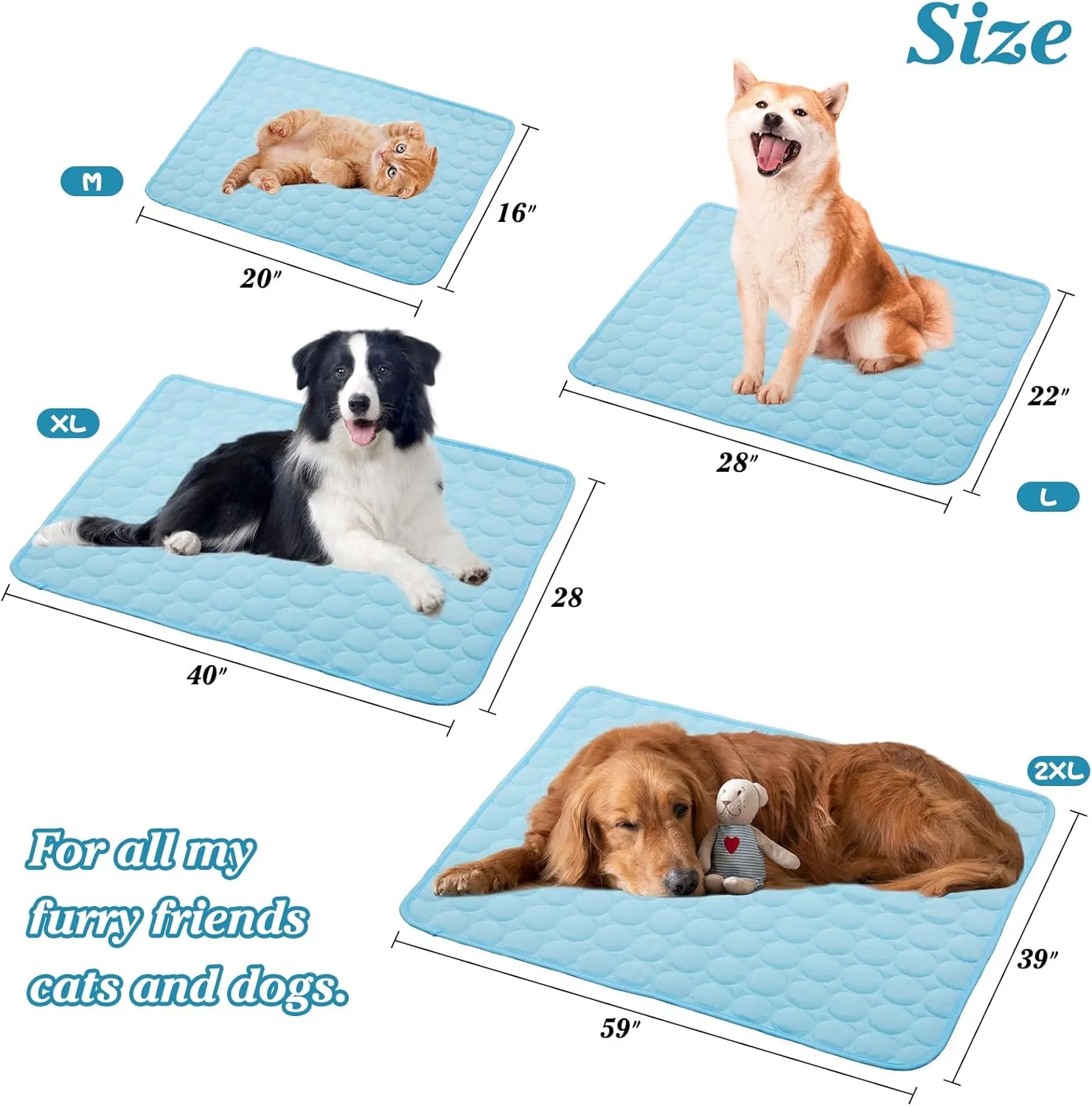 SHEJIZE Dog Cooling Mat Dog Cooling Pad Self Cooling Blanket, Washable Cooling Mat for Dogs, Pet Cooling Mat Keeps Pets Cool in Summer Heat, Resuable Fabric Cooling Mat 28x40inch/70x100cm
