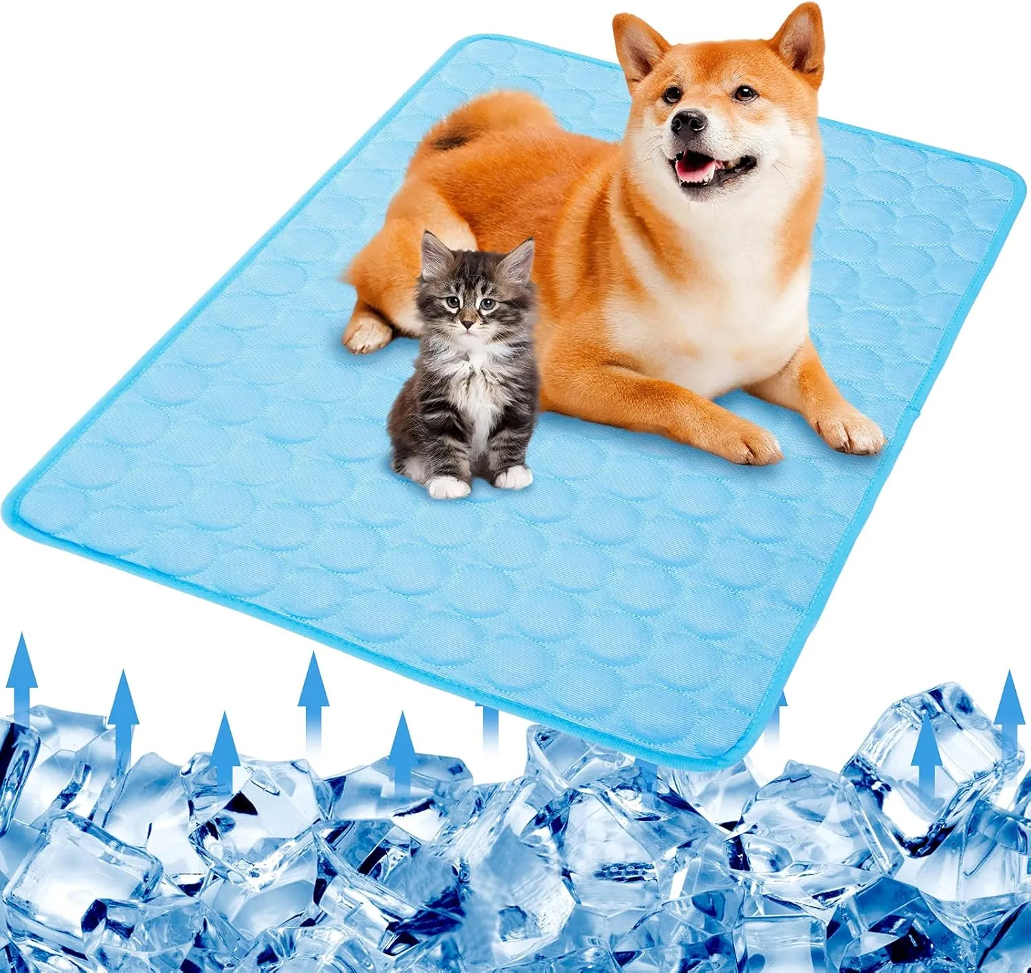 SHEJIZE Dog Cooling Mat Dog Cooling Pad Self Cooling Blanket, Washable Cooling Mat for Dogs, Pet Cooling Mat Keeps Pets Cool in Summer Heat, Resuable Fabric Cooling Mat 28x40inch/70x100cm