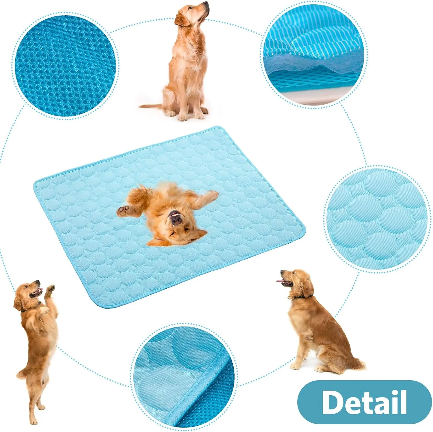 SHEJIZE Dog Cooling Mat Dog Cooling Pad Self Cooling Blanket, Washable Cooling Mat for Dogs, Pet Cooling Mat Keeps Pets Cool in Summer Heat, Resuable Fabric Cooling Mat 28x40inch/70x100cm