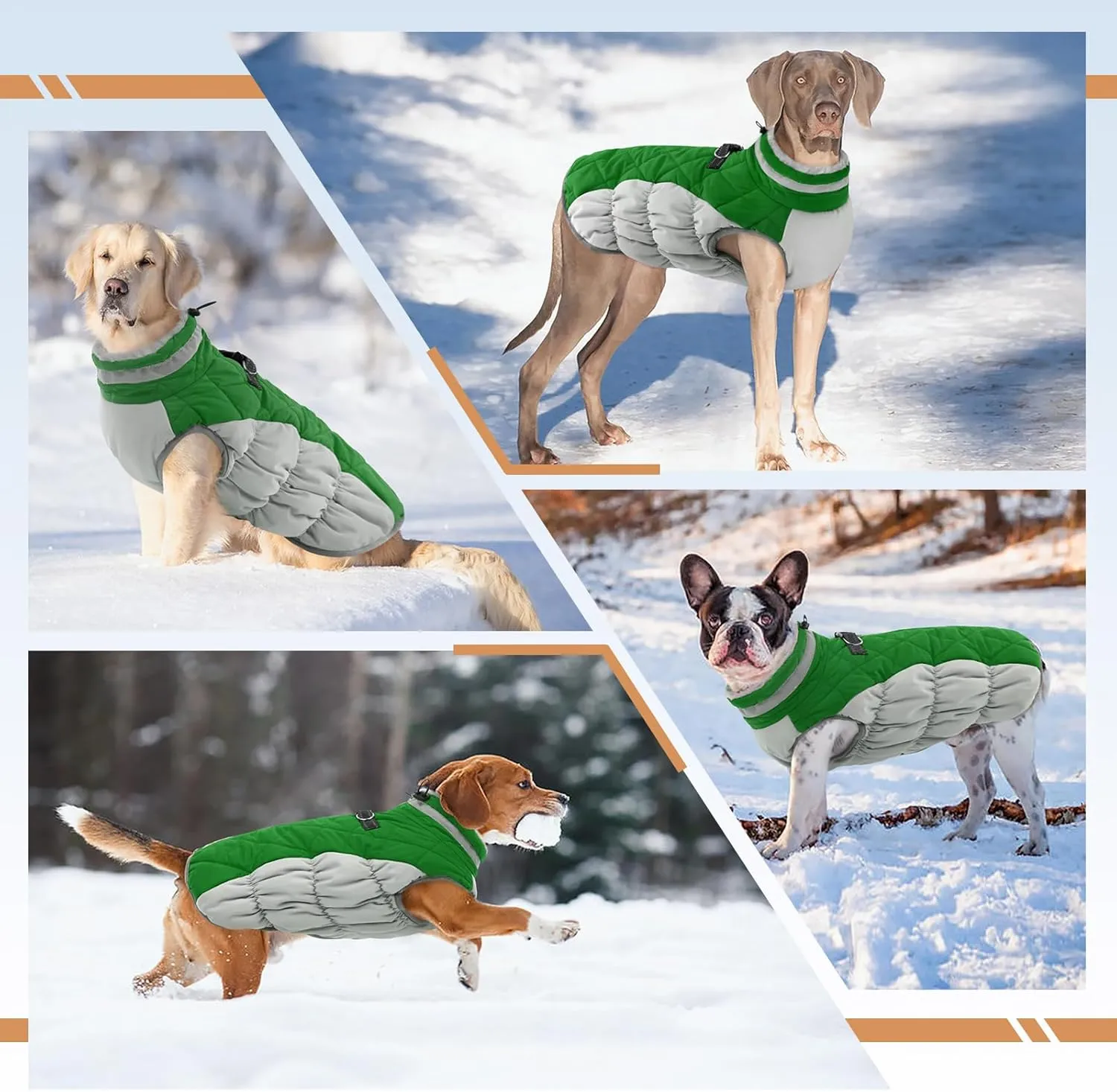 Small Dog Coat,Dog Jackets for Small Dogs,Warm Winter Jacket, Puppy Coat with Harness Built in,Waterproof Dogs Jacket,Puppy Cold Weather Coats,Pet Winter Clothes Snowsuit Shih Tzu Bichon,Green
