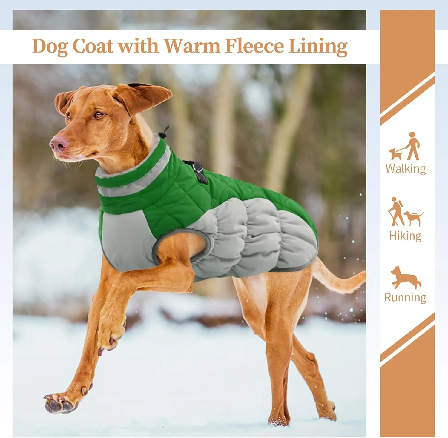 Small Dog Coat,Dog Jackets for Small Dogs,Warm Winter Jacket, Puppy Coat with Harness Built in,Waterproof Dogs Jacket,Puppy Cold Weather Coats,Pet Winter Clothes Snowsuit Shih Tzu Bichon,Green