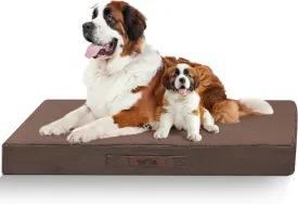 Sytopia 50" Chew-Proof Dog Bed, XXL, Outdoor Waterproof Pet Bed for Extra Large Dogs, Washable, Orthopedic, Dog Crate Pad, Supports up to 130 lbs, Caramel
