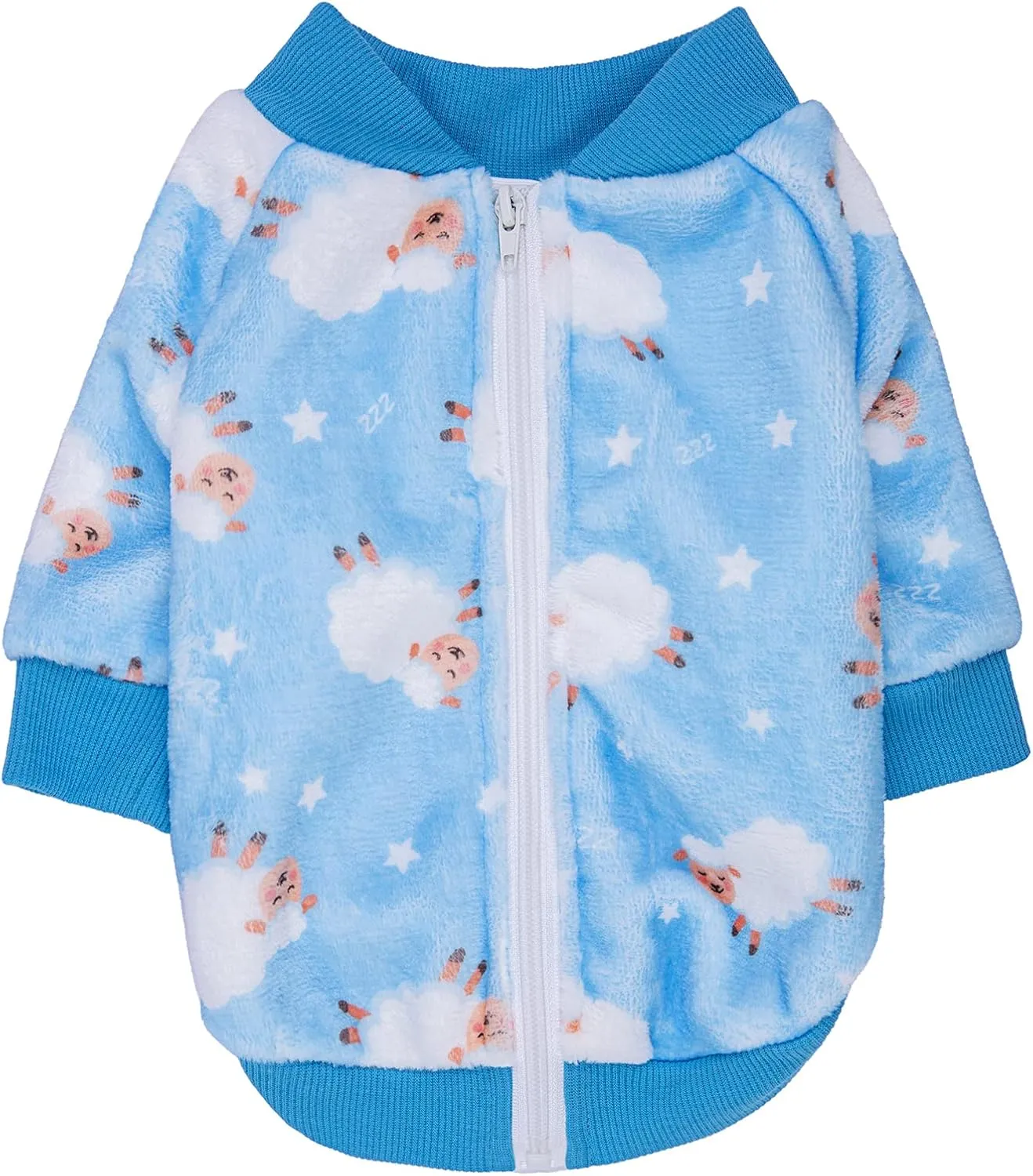 Thick Small Dog Clothes,Flannel Puppy Dog Hoodie,Lovely Blue Sheep Print Pet Dog Sweatshirt Doggie Outfits Cat Apparel (LBlue), Blue Sheep Flannel