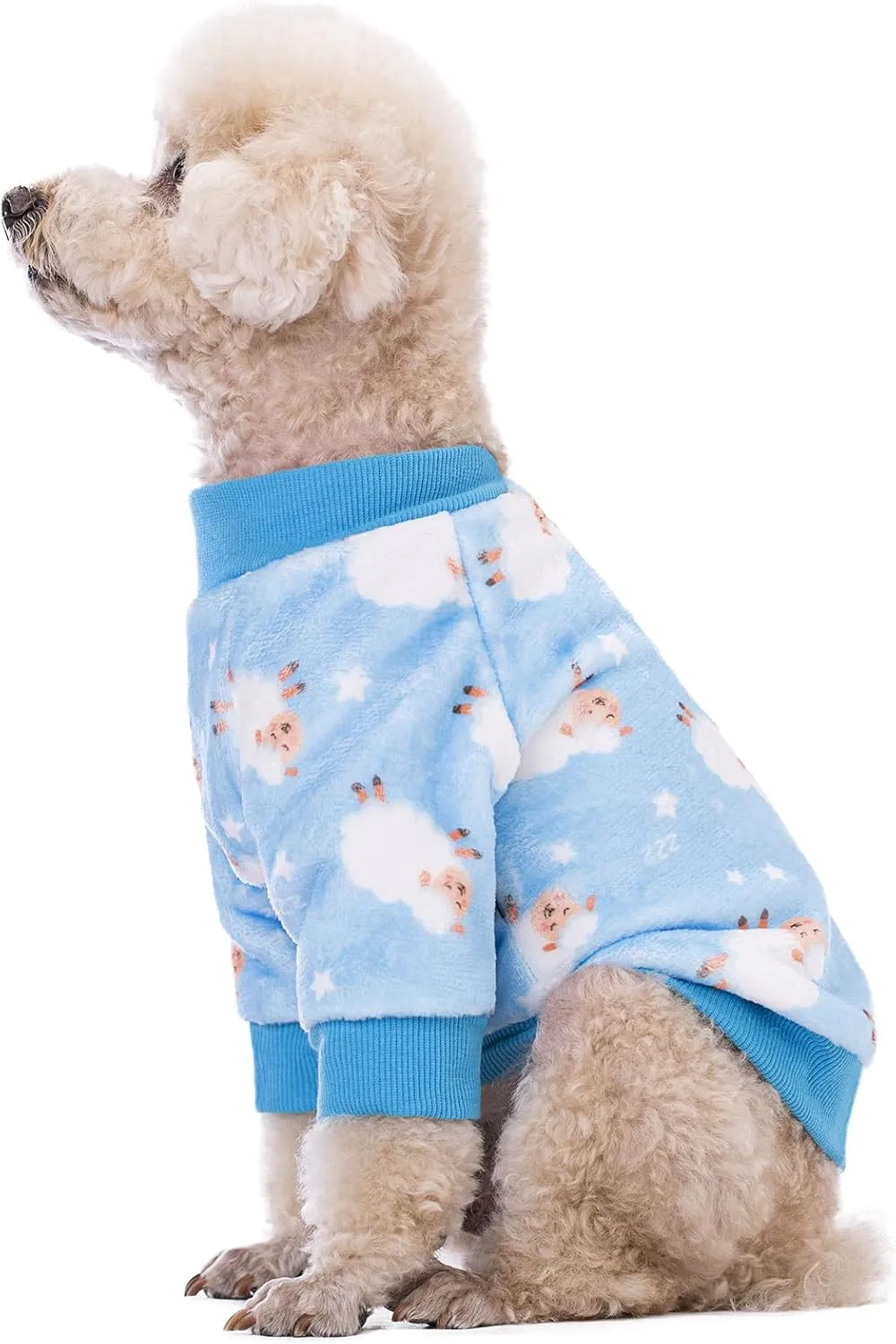 Thick Small Dog Clothes,Flannel Puppy Dog Hoodie,Lovely Blue Sheep Print Pet Dog Sweatshirt Doggie Outfits Cat Apparel (LBlue), Blue Sheep Flannel