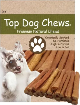 Top Dog Chews Turkey Tendon Round -Soft -Made in The USA - Large 1LB/ 16oz/ 453g
