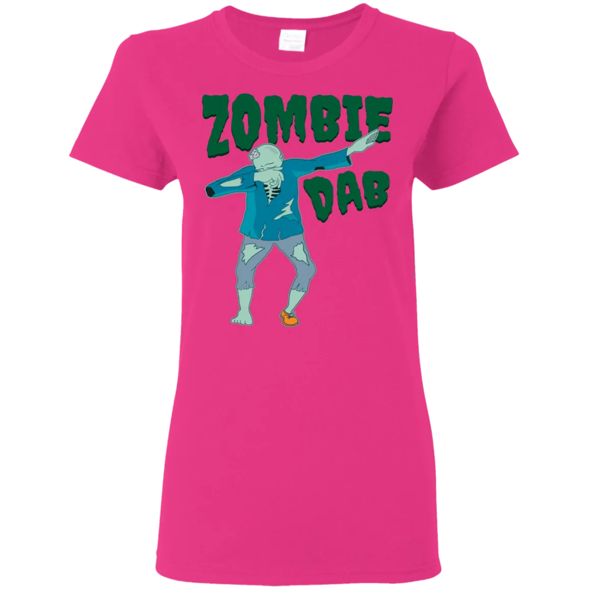 Trendy Zombie Dab T-Shirt Halloween Tee (Women)