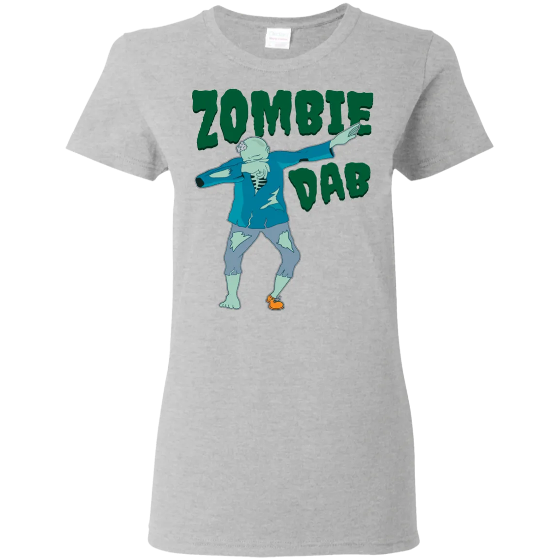Trendy Zombie Dab T-Shirt Halloween Tee (Women)