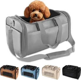 TSA Airline Approved PU Leather Luxury Pet Carrier - Size XS/S - for Small Dogs and Cats