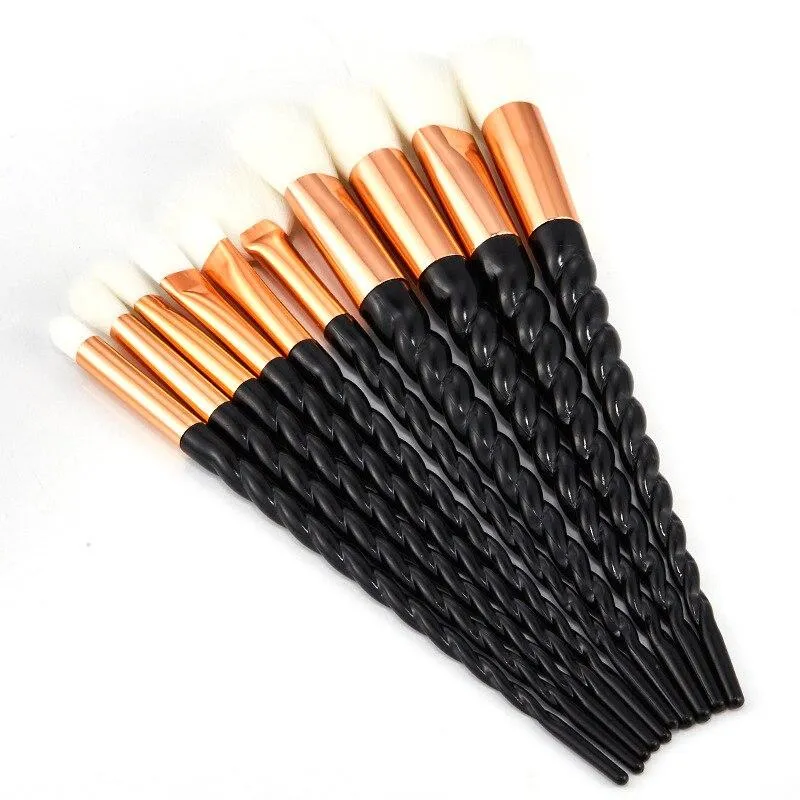 Unicorn Glitter Design Makeup Brushes Set