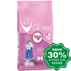 VANCAT - White Bentonite Clumping Cat Litter - Baby Powder Perfumed - 5KG