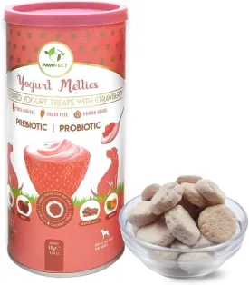 Yogurt Melties Pre and Probiotic Dog Treats - Strawberry | Healthy Gut | Low Calories | Grain & Gluten Free| Also use as reward or Training Treats (1.34oz)